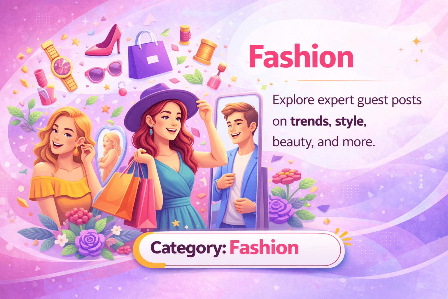 Fashionable figures in vibrant style