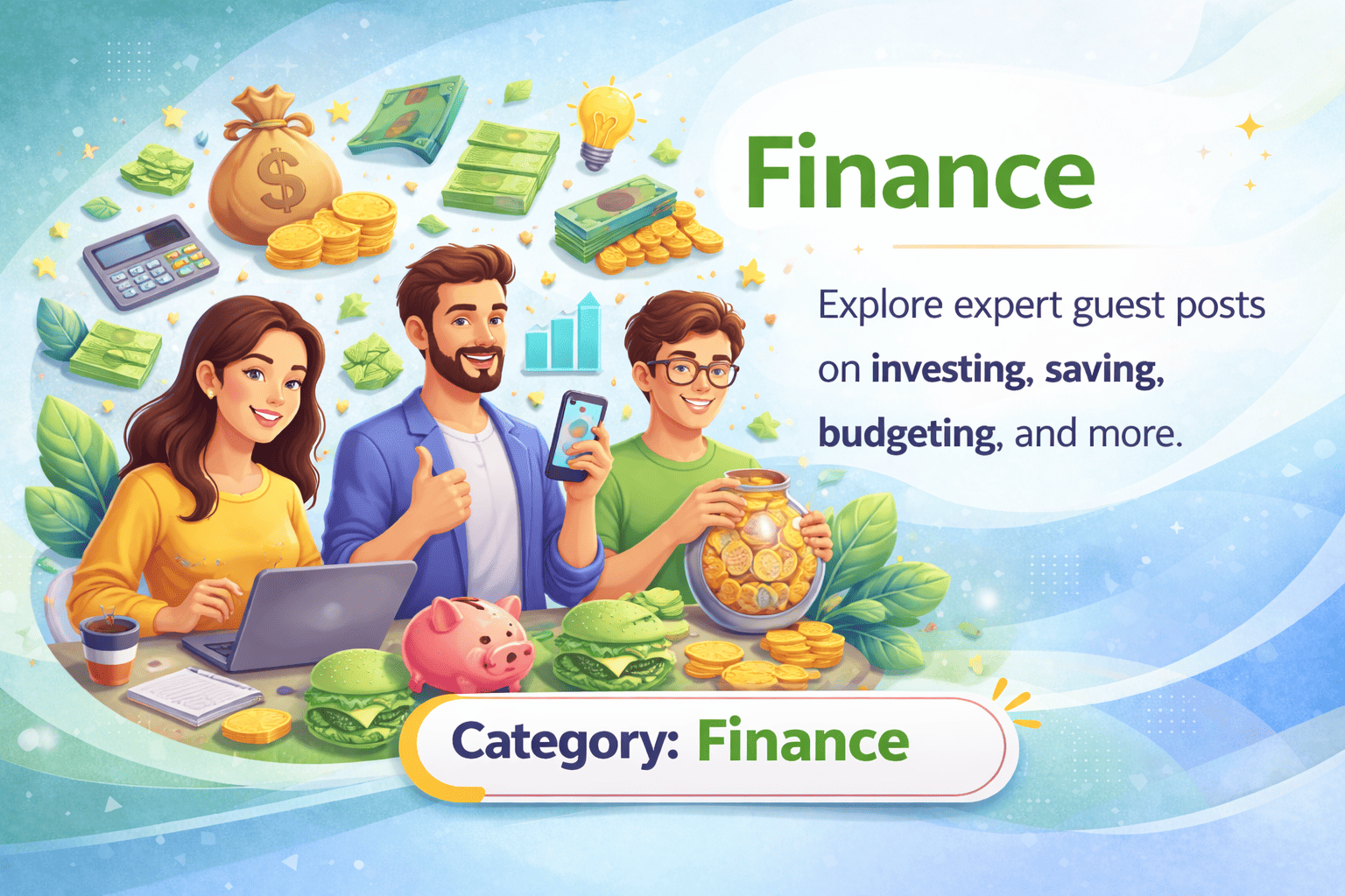 Finance experts in a vibrant scene
