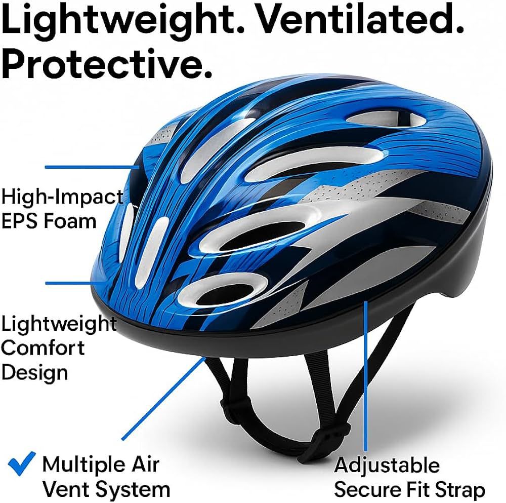 Lightweight Mountain & Road Bike Helmet | Adjustable Safety for Adults & Youth